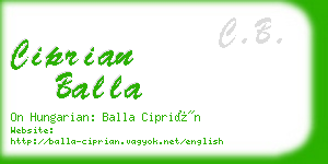 ciprian balla business card